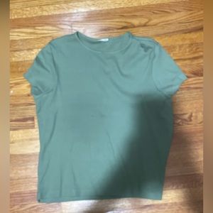Women’s Cropped T-shirt Green Knotted Top
